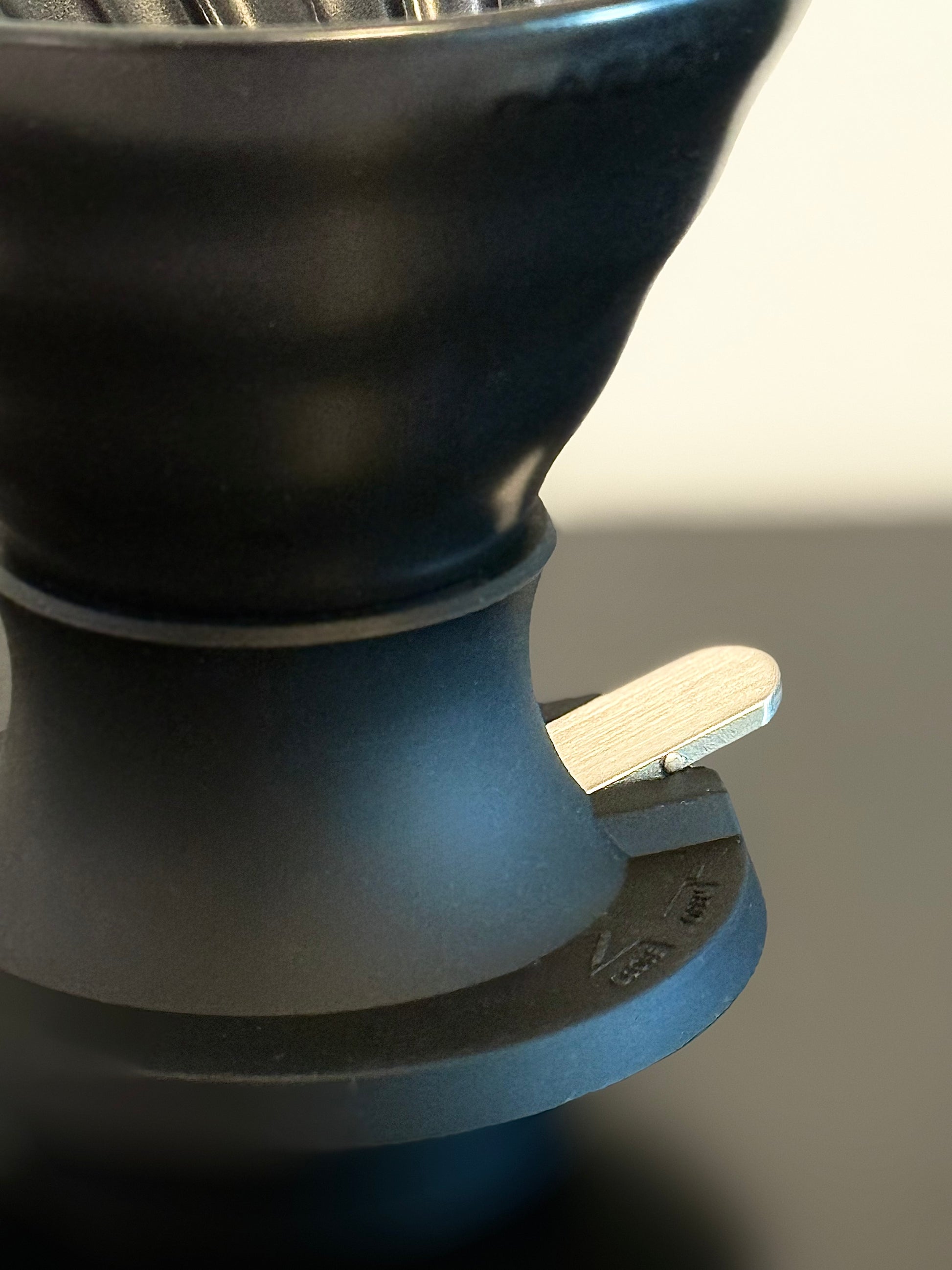 GoodSwitch Classic lever in brushed 316L stainless steel with Hario Ceramic Switch 02 in Smokey Black